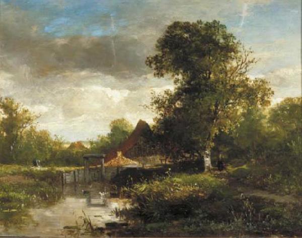 Willem Roelofs Landschap met beek France oil painting art